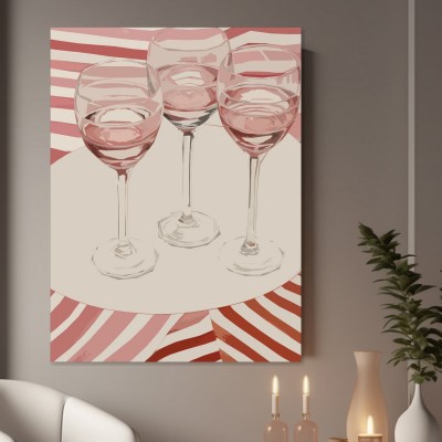Roségläser auf Streifen