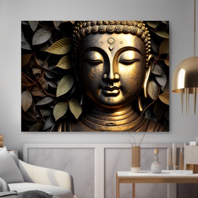 Goldener Buddha im Blätterwald
