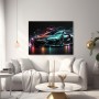 Neon Sportwagen bei Nacht