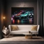 Neon Sportwagen bei Nacht