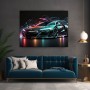 Neon Sportwagen bei Nacht