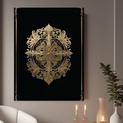 Goldenes Barockornament auf Schwarz