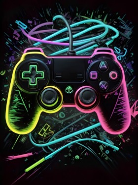 Neon Gaming Controller
