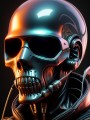 Futuristischer Cyborg-Schädel