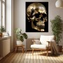 Goldener Totenkopf auf Schwarz