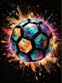Bunter Fußball mit Farbsplash