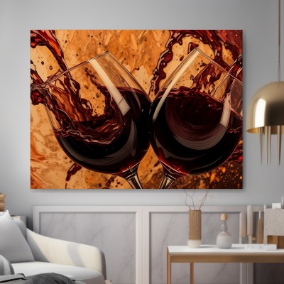 Rotwein im eleganten Schwung