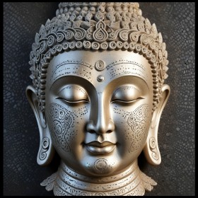 Buddha Porträt in Silber