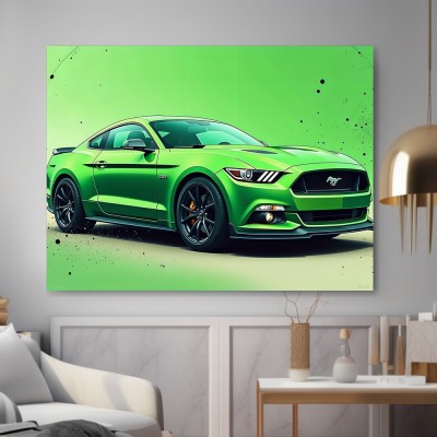 Grüner Sportwagen im Pop-Art-Stil