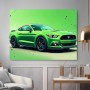 Grüner Sportwagen im Pop-Art-Stil