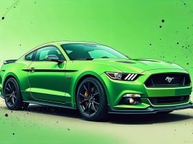 Grüner Sportwagen im Pop-Art-Stil