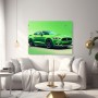 Grüner Sportwagen im Pop-Art-Stil