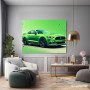 Grüner Sportwagen im Pop-Art-Stil