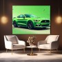 Grüner Sportwagen im Pop-Art-Stil