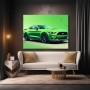 Grüner Sportwagen im Pop-Art-Stil