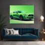 Grüner Sportwagen im Pop-Art-Stil