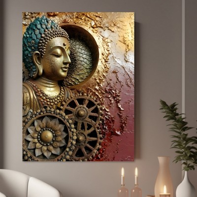 Goldener Buddha Relief