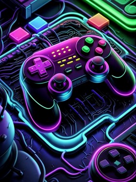 Neon Gaming Controller