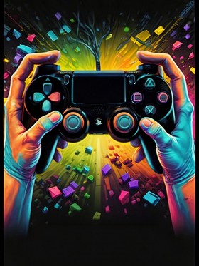 Neon Gaming Controller