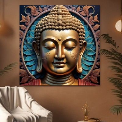 Goldener Buddha mit Blätterornamenten