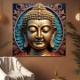 Goldener Buddha mit Blätterornamenten
