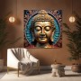 Goldener Buddha mit Blätterornamenten