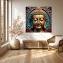 Goldener Buddha mit Blätterornamenten