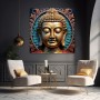 Goldener Buddha mit Blätterornamenten