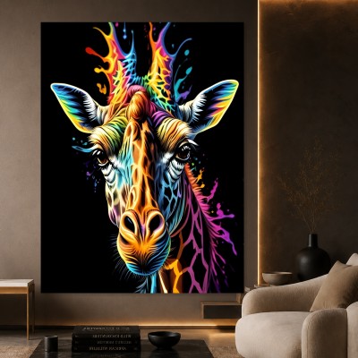 Bunte Giraffe im Pop Art Stil