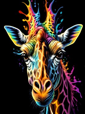 Bunte Giraffe im Pop Art Stil
