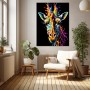 Bunte Giraffe im Pop Art Stil