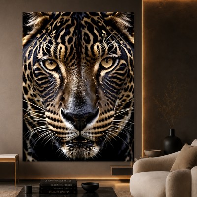 Jaguar Blick in Gold und Schwarz
