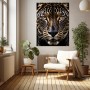 Jaguar Blick in Gold und Schwarz