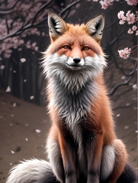 Fuchs im Blütenwald