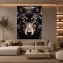 Wolfsporträt mit goldenen Augen