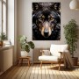 Wolfsporträt mit goldenen Augen