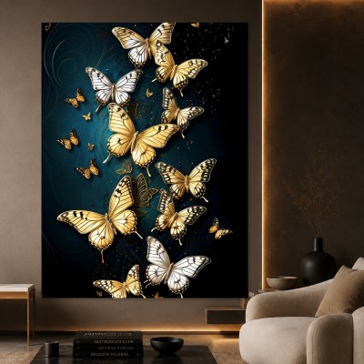 Goldene Schmetterlinge auf Dunkelblau