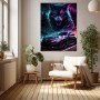 Neon Wolf mit Sportwagen