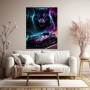 Neon Wolf mit Sportwagen