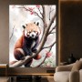 Roter Panda im Blütenbaum