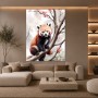 Roter Panda im Blütenbaum