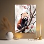 Roter Panda im Blütenbaum