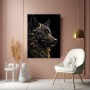 Schwarzer Wolf mit Goldakzenten