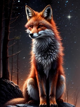 Fuchs unter Sternen