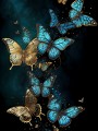 Blaue Schmetterlinge in Gold