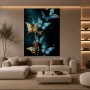 Blaue Schmetterlinge in Gold