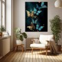 Blaue Schmetterlinge in Gold