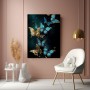 Blaue Schmetterlinge in Gold