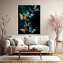 Blaue Schmetterlinge in Gold