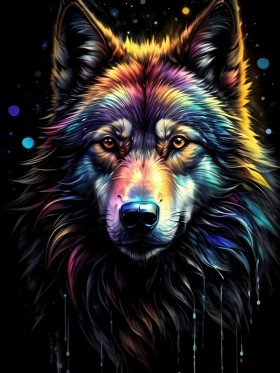 Neon Wolf Porträt